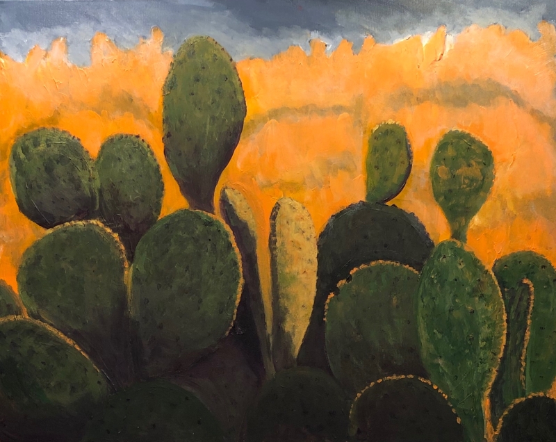 Silent Guardians of the Sunset by artist Mozelle Marks